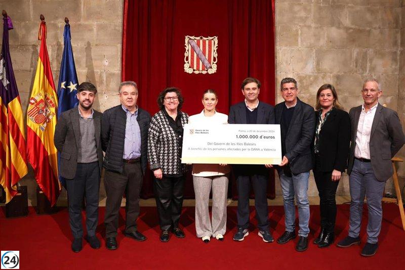 Prohens dona un millón de euros a la Felib para ayudar a víctimas de la DANA en Valencia.