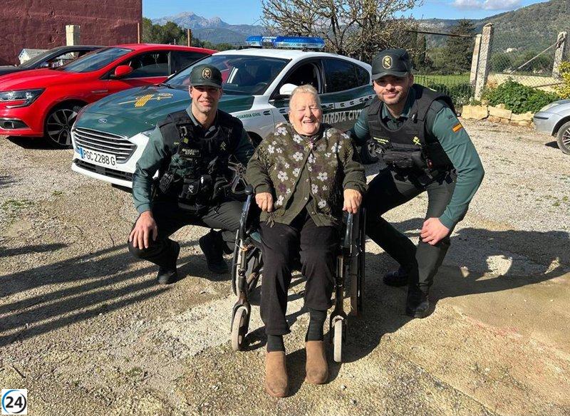 Reencuentro emotivo: la Guardia Civil salva a una anciana de 89 años en un incendio en s'Albufera.