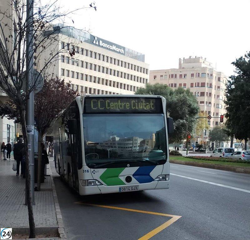Caen un 0,2% los pasajeros de autobús en Palma en febrero.