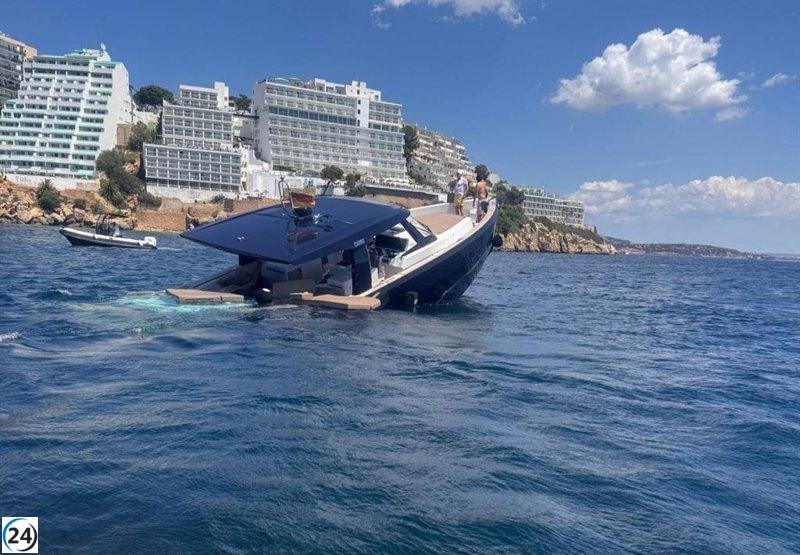 Cuatro náufragos salvados tras hundimiento de yate en Magaluf.