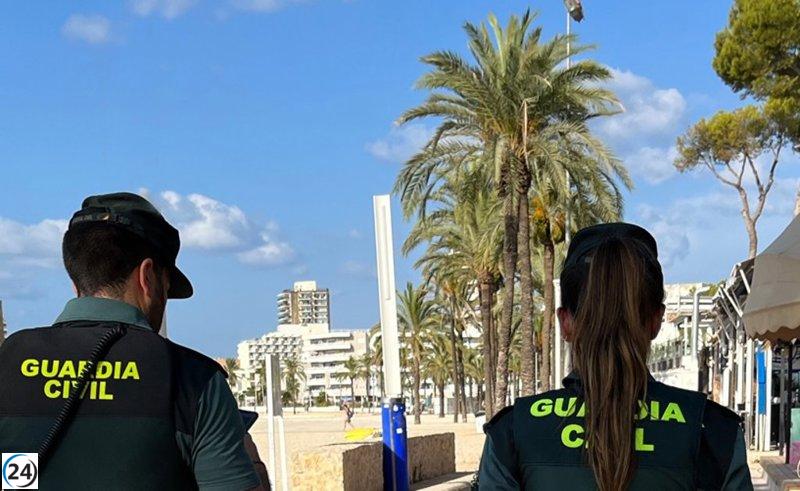 Rescate heroico de la Guardia Civil en Magaluf: salvan a un turista que se lanzó al mar bajo los efectos del alcohol y las drogas.