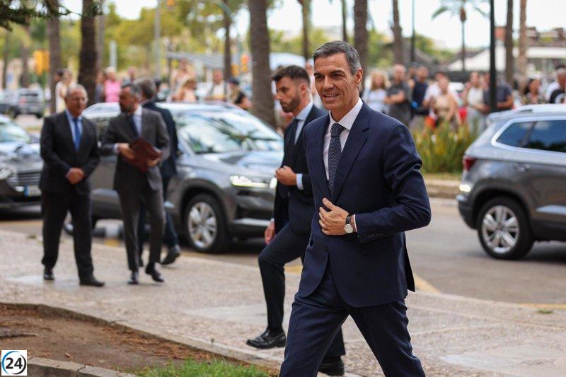 Sánchez se reúne con el Rey y Prohens durante su visita a Mallorca.