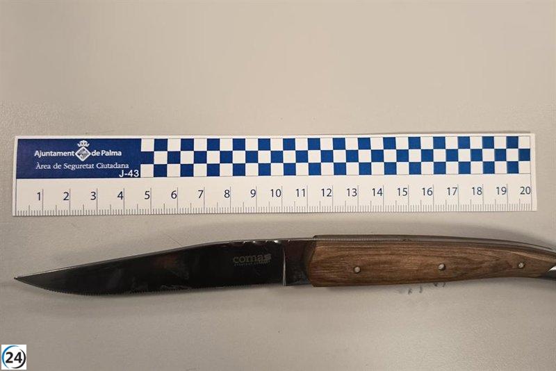 Arrestan a un hombre por asaltar y amenazar con un cuchillo a turistas en Palma.