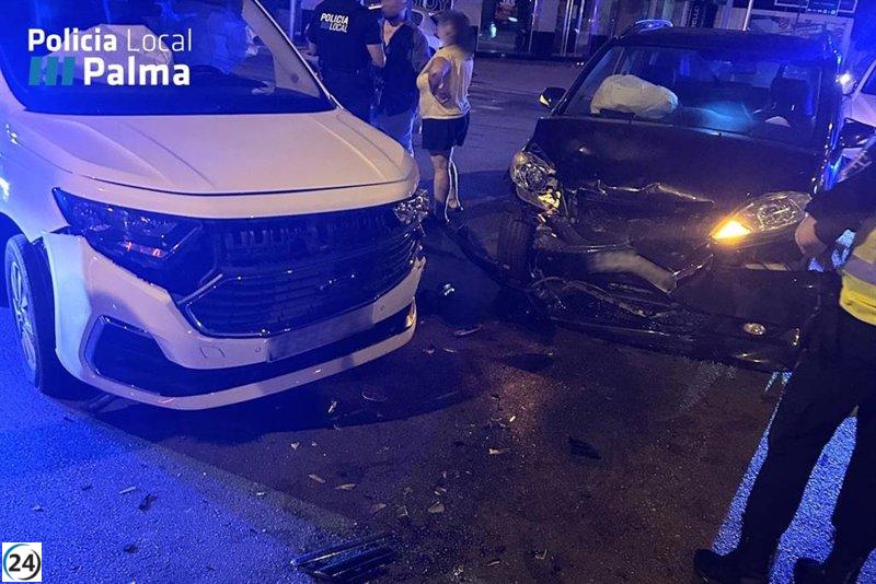 Detenido por causar accidente en Palma con un nivel de alcohol casi tres veces superior al permitido.