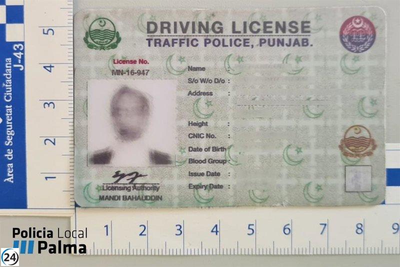 Hombre bajo la lupa de la Policía de Palma por presentar un carnet de conducir pakistaní falso.