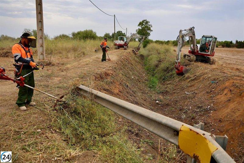 Baleares limpia 310 kilómetros de torrentes para prevenir inundaciones ante el aumento de las lluvias intensas.