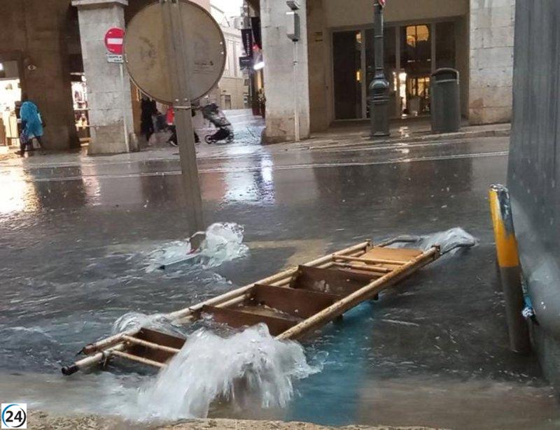 Mallorca registra 80 incidentes por intensas lluvias.
