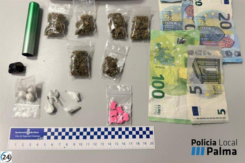 Arrestan a vendedor ambulante en Playa de Palma por narcotráfico, robo y agresión a un turista.