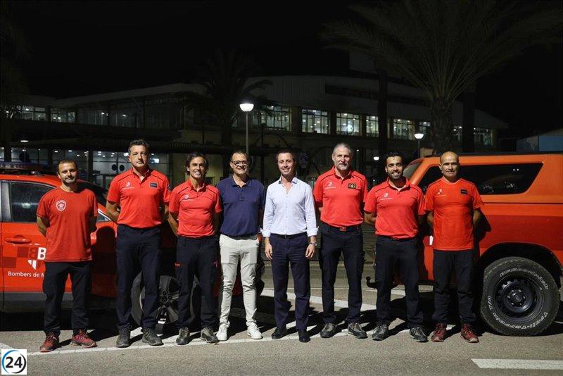Galmés agradece a los Bomberos de Mallorca por su valiosa ayuda en Ibiza tras las intensas lluvias.