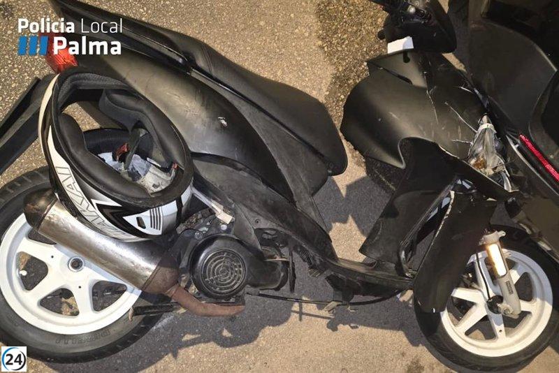 Menor bajo investigación por conducir ciclomotor sin licencia y provocar choque en Palma.