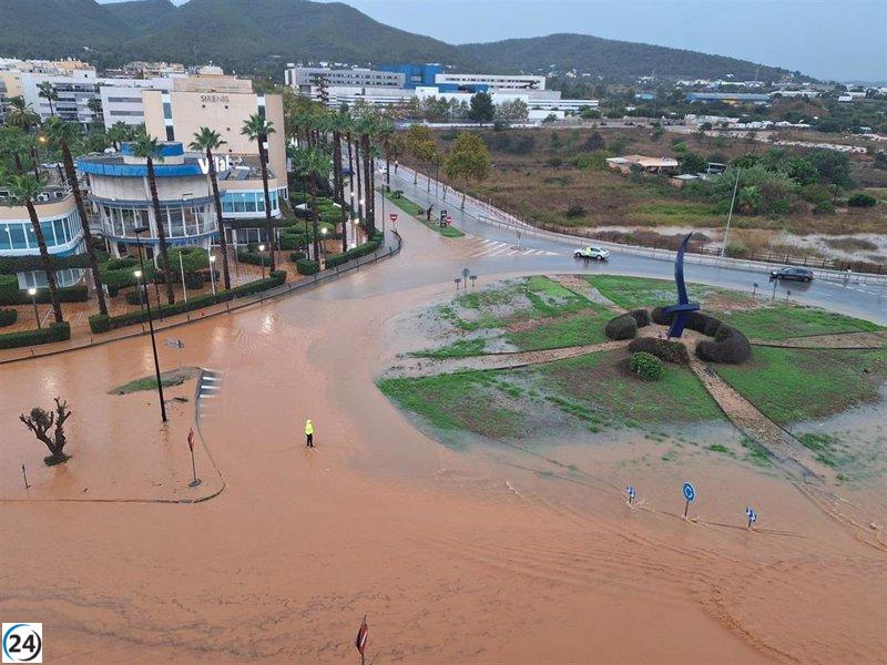 Instalan medidas de emergencia en Ibiza tras las recientes inundaciones.
