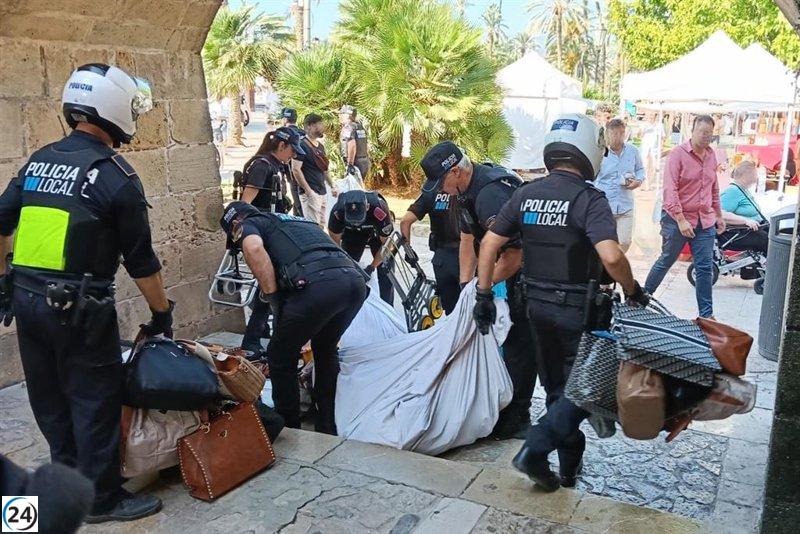 Desmantelan red de venta ambulante en Palma tras importante incautación de bienes.