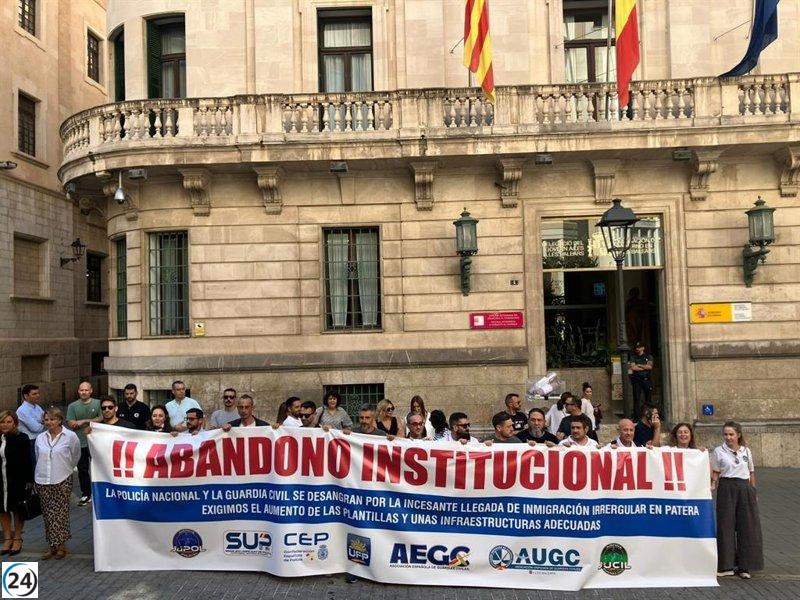 Agentes de la ley piden al Gobierno mayor apoyo para hacer frente a la llegada de embarcaciones ilegales en Baleares.