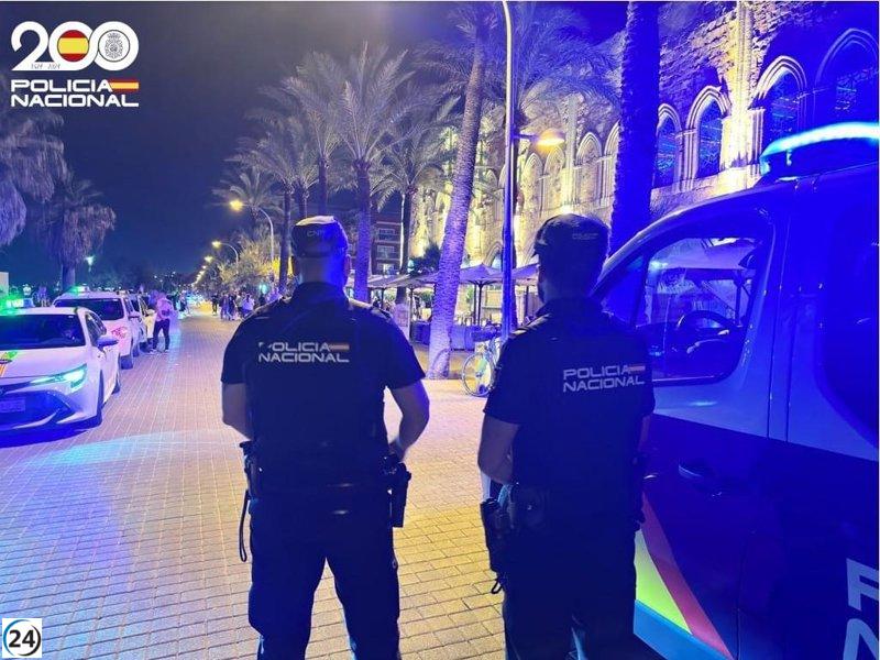 Cuatro arrestos por robos violentos y delitos de tráfico en Playa de Palma.