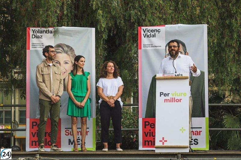 Vidal (Sumar MÉS) promete un cambio histórico para mejorar la vida de la gente a partir del 23 de julio.