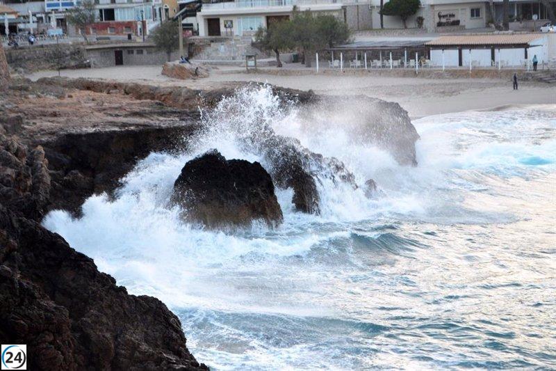 Aemet activa aviso amarillo por riesgo de fenómenos costeros en Mallorca y Menorca este miércoles.
