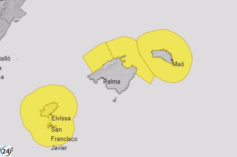 Baleares, en alerta amarilla por fenómenos costeros este jueves en todas las Islas.