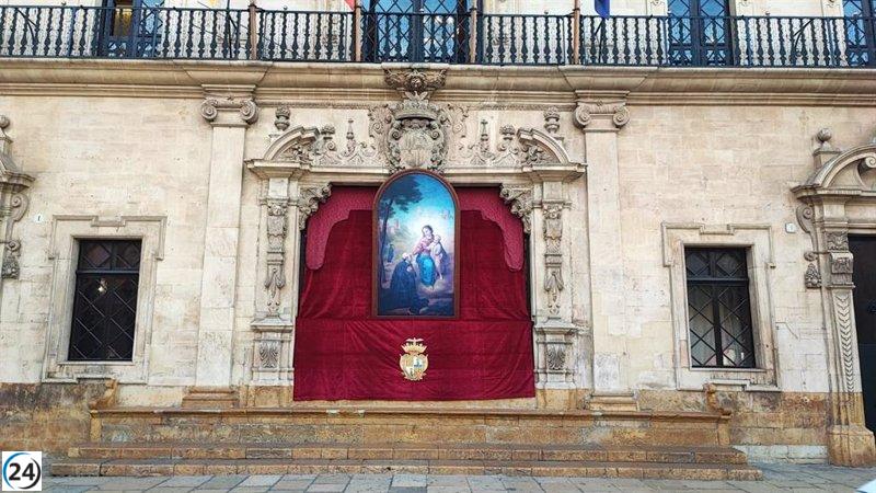 MÉS Palma denuncia la imposición de Cort al colgar un cuadro de San Alonso Rodríguez en la fachada, acusándolos de promover el nacionalcatolicismo.